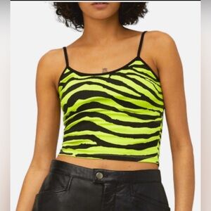 NWT Daydreamer Zebra Rib Spaghetti Strap Tank Top